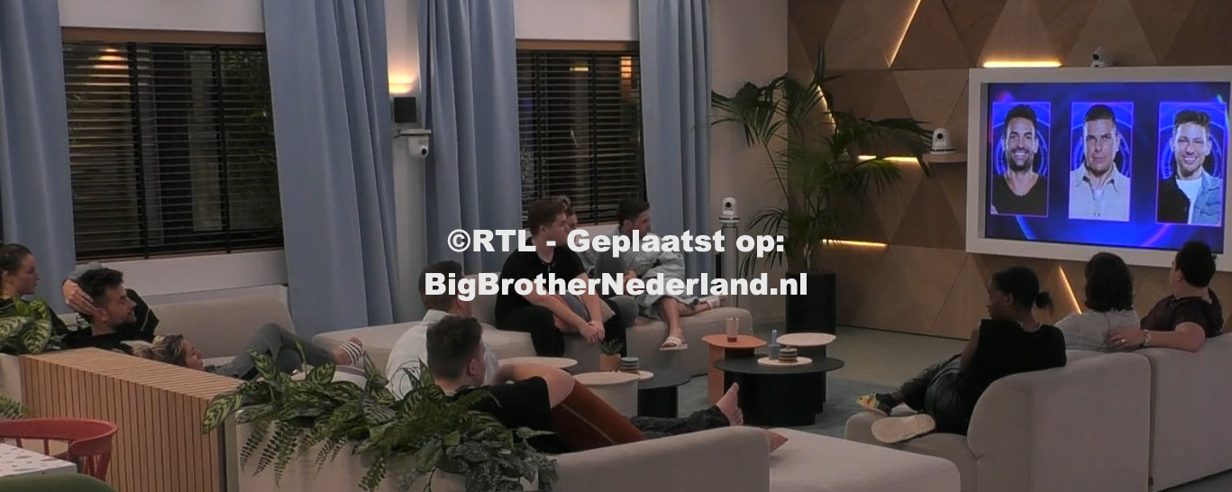 Big Brother laat aan Michel, Jerrel en Nick weten dat ze genomineerd zijn