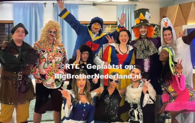 Big Brother bewoners houden een verkleedfeestje