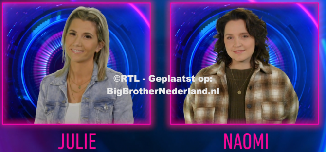 Julie en Naomi zijn deze week genomineerd