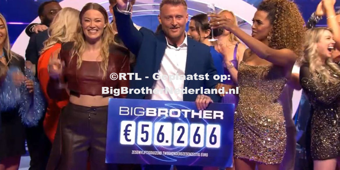 Big Brother de finale Glenn wint Big Brother 2024 en de jackpot van 56.266 euro